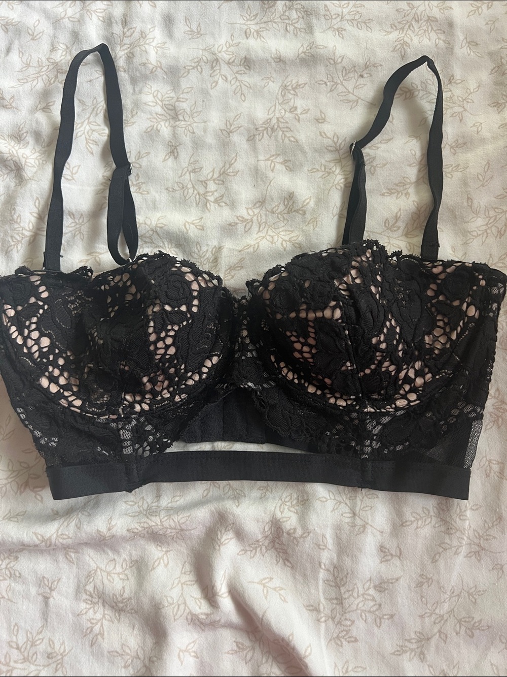 Victoria's Secret Black Lace Balconette Bra